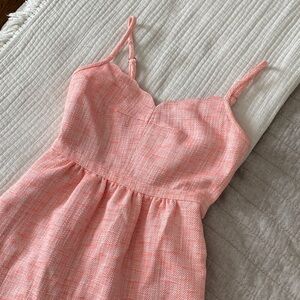 Jcrew neon Coral metallic threads  tweed mini dress 00